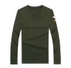 Embroidered military training special forces T-shirt, long-sleeved V-neck military T-shirt, outdoor men's base layer shirt details Picture